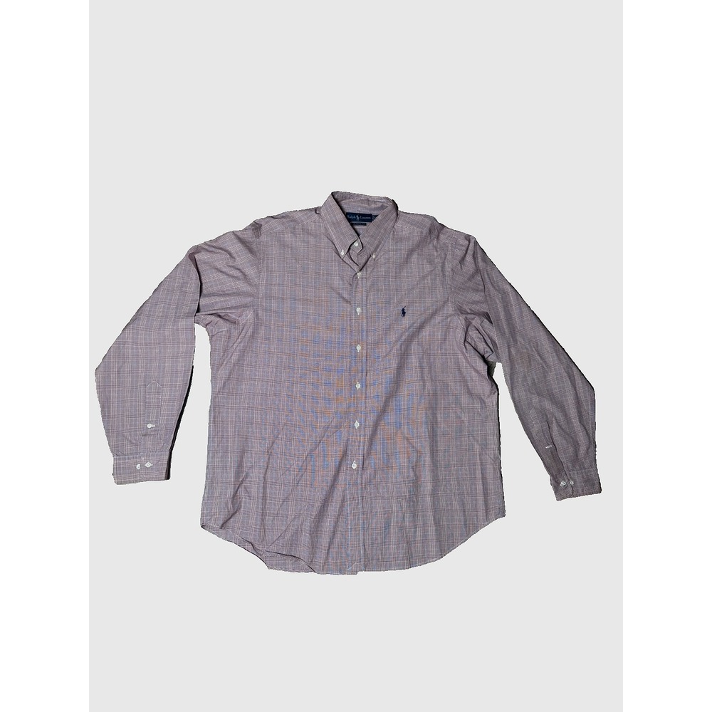 Polo Ralph Lauren Men's‎ XL 17.5 Long Sleeve Red Check Shirt Classic Button Down